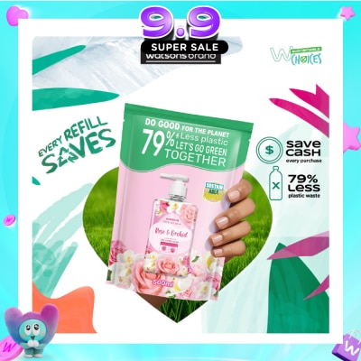 WATSONS - Rose & Orchid Scented Gel Hand Wash (Softening & Moisturising, Dermatologically Tested) Refill Pack 500ml image