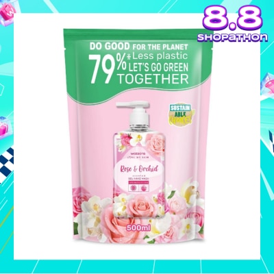 WATSONS Rose & Orchid Scented Gel Hand Wash (Softening & Moisturising, Dermatologically Tested) Refill Pack 500ml