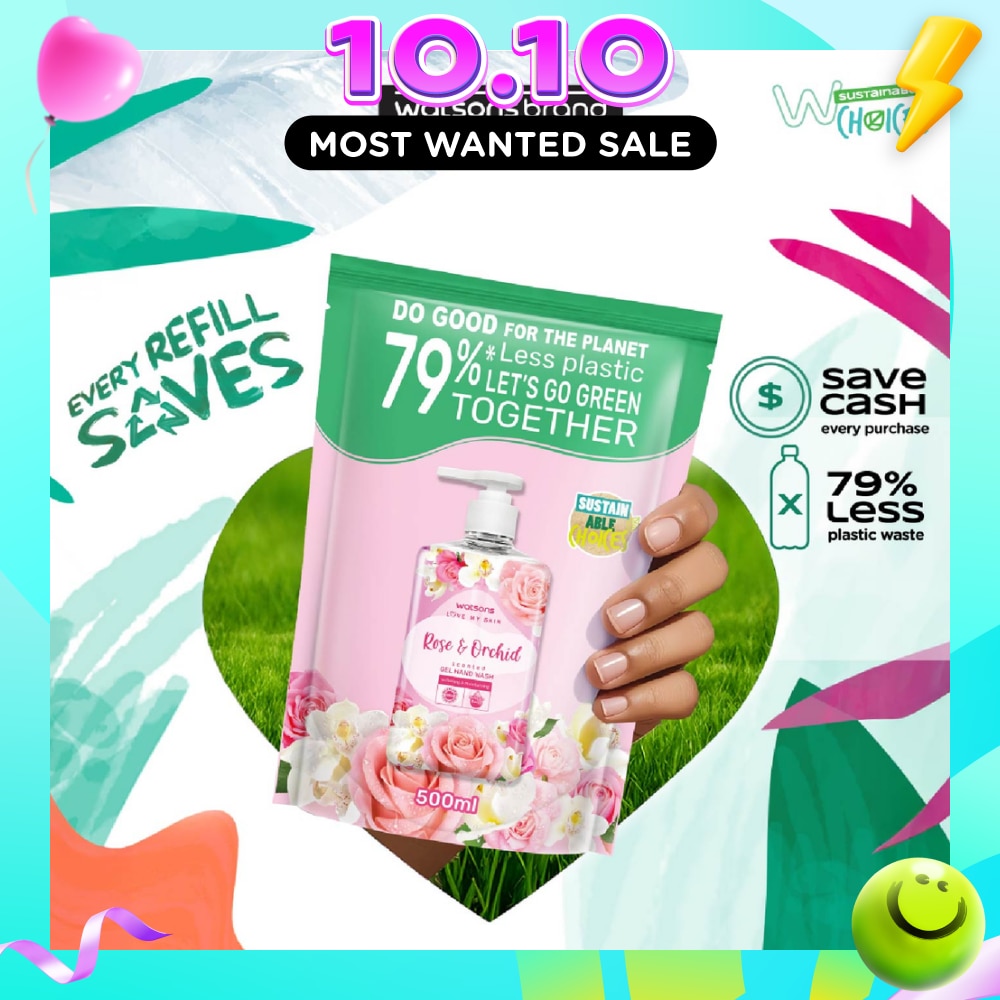 Rose & Orchid Scented Gel Hand Wash (Softening & Moisturising, Dermatologically Tested) Refill Pack 500ml image