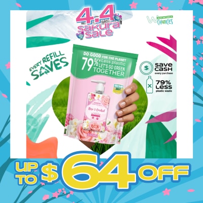 WATSONS - Rose & Orchid Scented Gel Hand Wash (Softening & Moisturising, Dermatologically Tested) Refill Pack 500ml