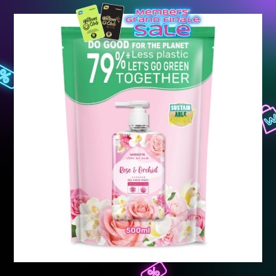 WATSONS Rose & Orchid Scented Gel Hand Wash (Softening & Moisturising, Dermatologically Tested) Refill Pack 500ml