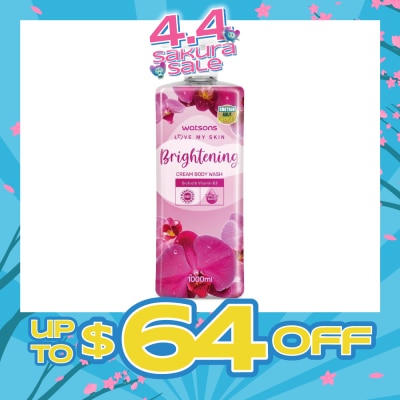 WATSONS - Brightening Cream Body Wash (Orchid And Vitamin B3, Dermatologically Tested) 1000ml