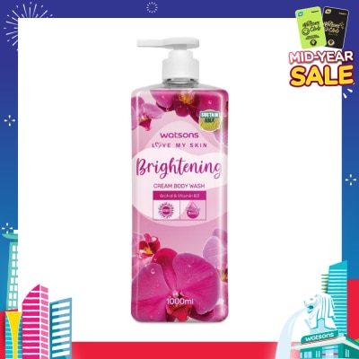 WATSONS Brightening Cream Body Wash (Orchid And Vitamin B3, Dermatologically Tested) 1000ml