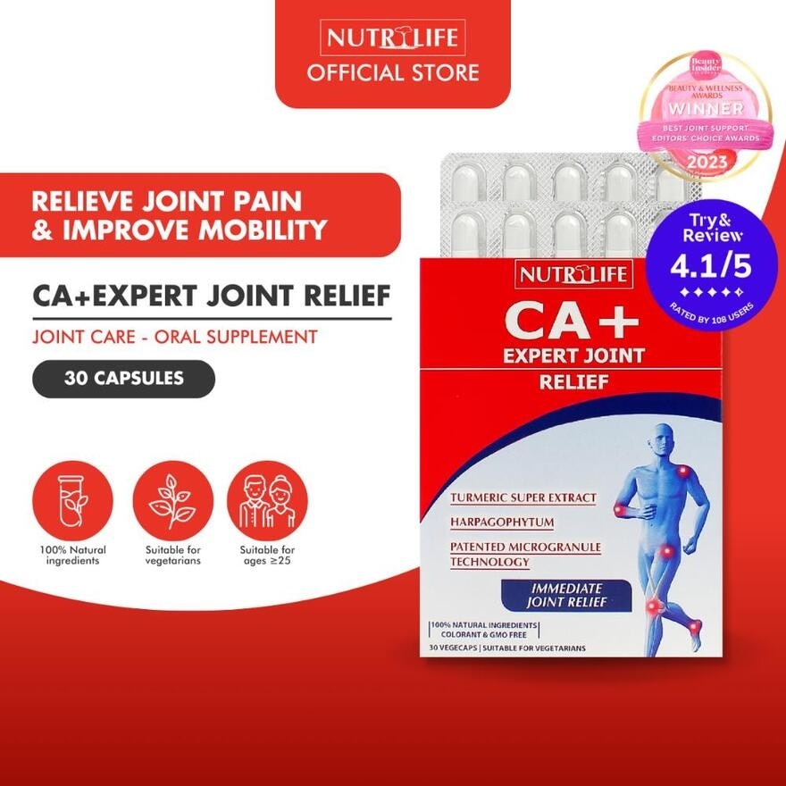 CA+ Expert Joint Relief Vegetarian Capsule (To Relieve Joint Pain & Improve Mobility) 30s