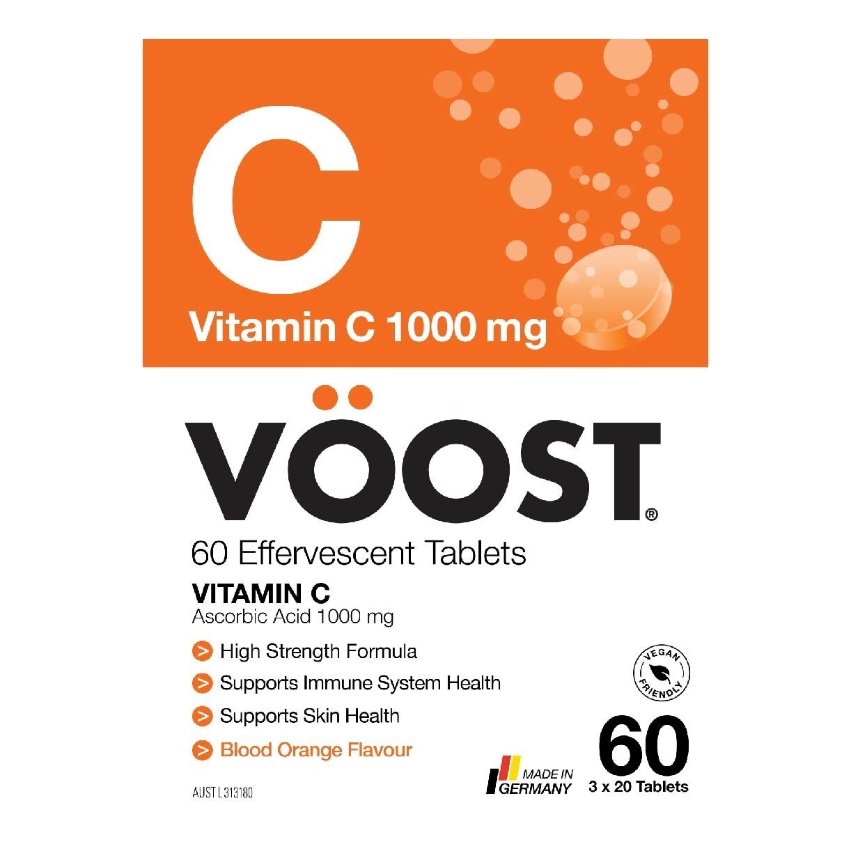 Vitamin C Effervescent Tablet Blood Orange 60s