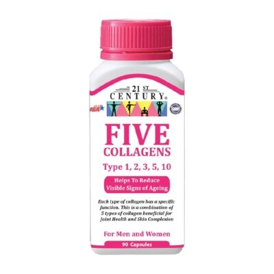 21ST CENTURY Five Collagen Capsules For Men & Women (Reduces Visible Signs  of Ageing) 90s | Vitamins & Supplements