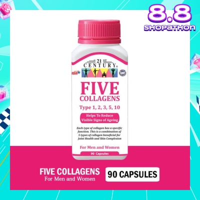 21ST CENTURY Five Collagen Capsules For Men & Women (Reduces Visible Signs of Ageing) 90s