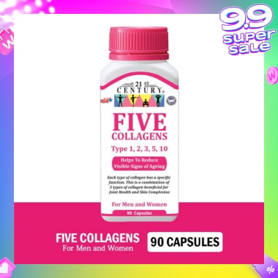 21ST CENTURY Five Collagen Capsules For Men & Women (Reduces Visible Signs of Ageing) 90s