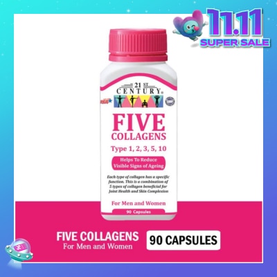 21ST CENTURY Five Collagen Capsules For Men & Women (Reduces Visible Signs of Ageing) 90s