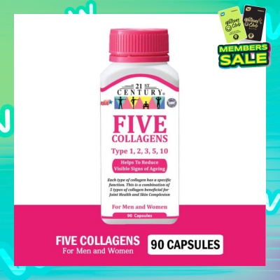 21ST CENTURY Five Collagen Capsules For Men & Women (Reduces Visible Signs of Ageing) 90s