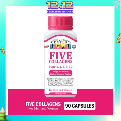 21ST CENTURY Five Collagen Capsules For Men & Women (Reduces Visible Signs of Ageing) 90s