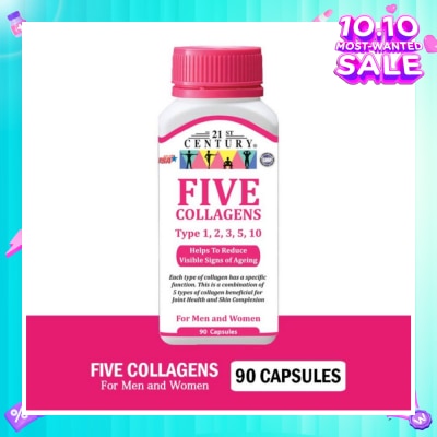 21ST CENTURY Five Collagen Capsules For Men & Women (Reduces Visible Signs of Ageing) 90s
