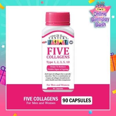 21ST CENTURY Five Collagen Capsules For Men & Women (Reduces Visible Signs of Ageing) 90s