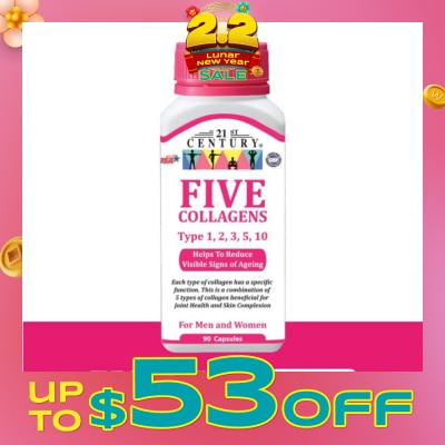 21ST CENTURY Five Collagen Capsules For Men & Women (Reduces Visible Signs of Ageing) 90s