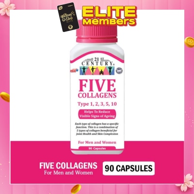 21ST CENTURY Five Collagen Capsules For Men & Women (Reduces Visible Signs of Ageing) 90s