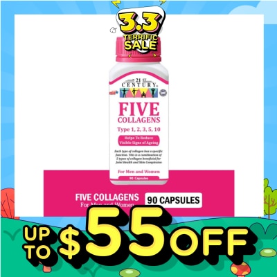 21ST CENTURY Five Collagen Capsules For Men & Women (Reduces Visible Signs of Ageing) 90s