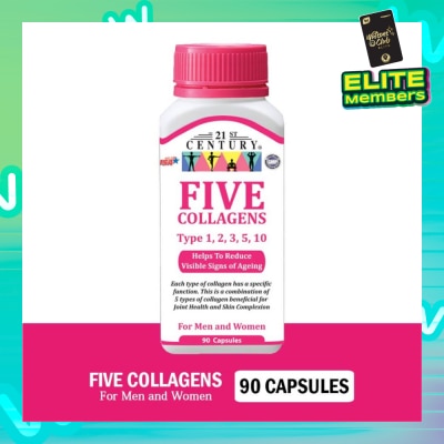 21ST CENTURY Five Collagen Capsules For Men & Women (Reduces Visible Signs of Ageing) 90s