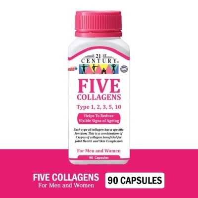 21ST CENTURY Five Collagen Capsules For Men & Women (Reduces Visible Signs of Ageing) 90s