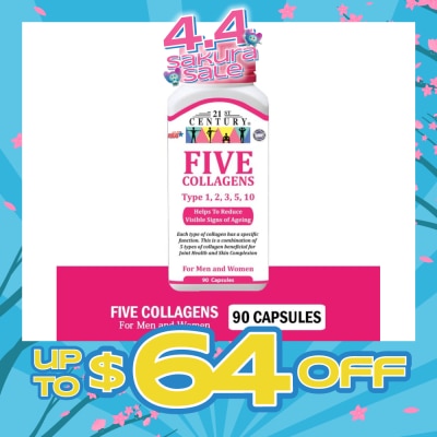 21ST CENTURY - Five Collagen Capsules For Men & Women (Reduces Visible Signs of Ageing) 90s