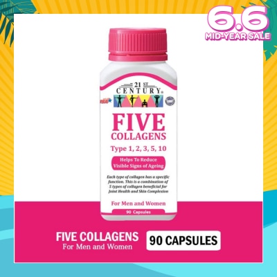 21ST CENTURY Five Collagen Capsules For Men & Women (Reduces Visible Signs of Ageing) 90s