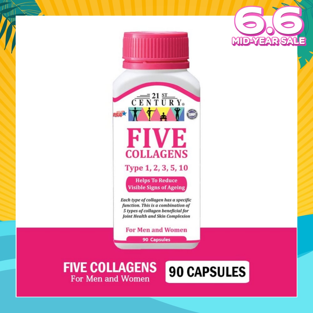 Five Collagen Capsules For Men & Women (Reduces Visible Signs of Ageing) 90s