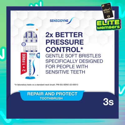 SENSODYNE Sensitive Teeth Duo Flex Neck Toothbrush Repair & Protect Soft Buy 2 Free 1 Packset 3s