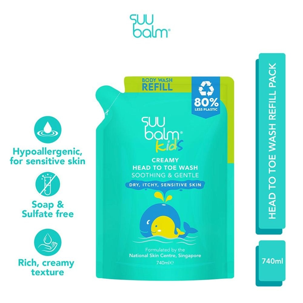 Kids Creamy Head To Toe Wash (Soothing & Gentle) Refill Pack 740ml image