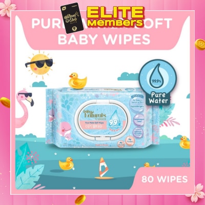 WATSONS Baby Naturals Pure Water Soft Wipes (99% Pure Water + Mild & Safe) 80s