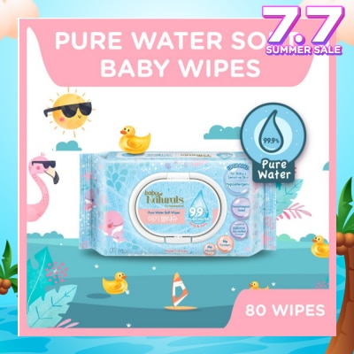 WATSONS Baby Naturals Pure Water Soft Wipes (99% Pure Water + Mild & Safe) 80s
