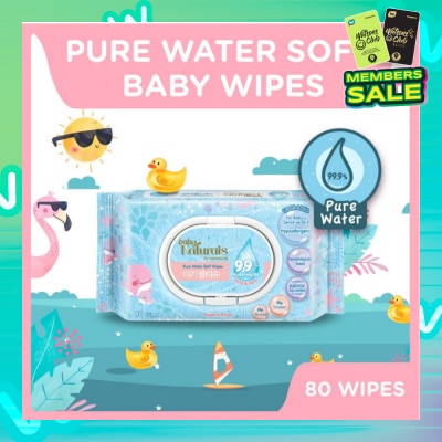 WATSONS Baby Naturals Pure Water Soft Wipes (99% Pure Water + Mild & Safe) 80s