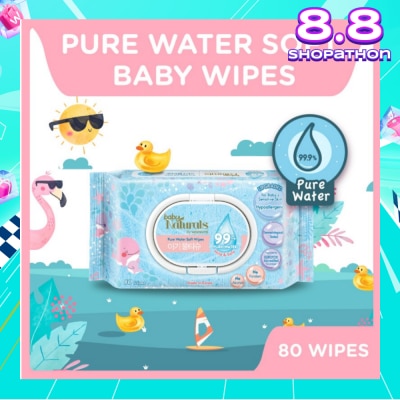 WATSONS Baby Naturals Pure Water Soft Wipes (99% Pure Water + Mild & Safe) 80s
