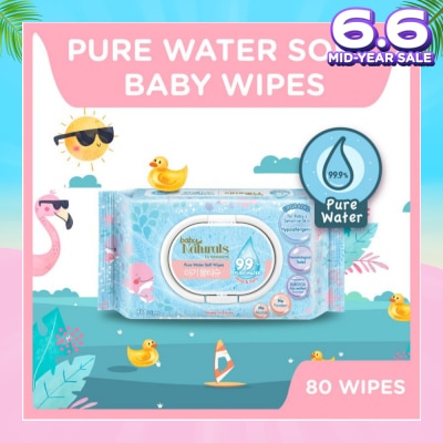 WATSONS Baby Naturals Pure Water Soft Wipes (99% Pure Water + Mild & Safe) 80s