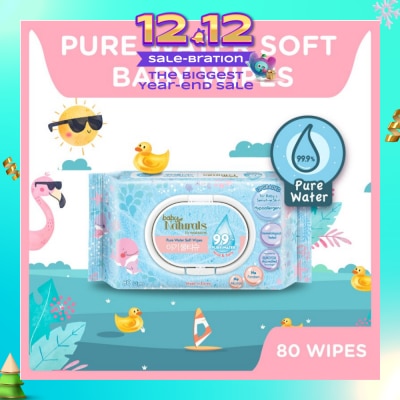 WATSONS Baby Naturals Pure Water Soft Wipes (99% Pure Water + Mild & Safe) 80s