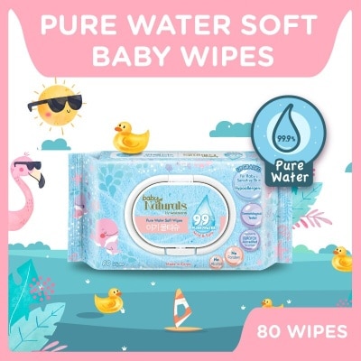 WATSONS Baby Naturals Pure Water Soft Wipes (99% Pure Water + Mild & Safe) 80s