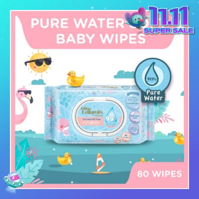 WATSONS Baby Naturals Pure Water Soft Wipes (99% Pure Water + Mild & Safe) 80s