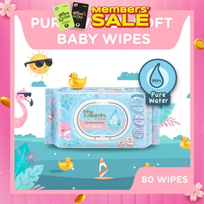WATSONS Baby Naturals Pure Water Soft Wipes (99% Pure Water + Mild & Safe) 80s