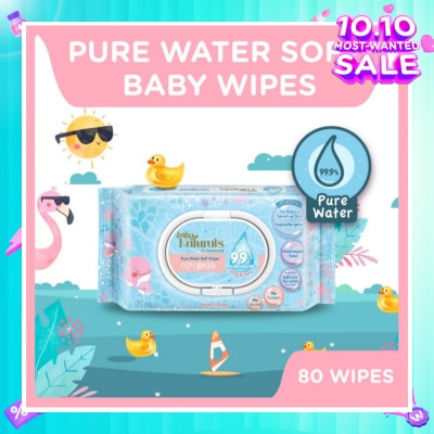WATSONS Baby Naturals Pure Water Soft Wipes (99% Pure Water + Mild & Safe) 80s