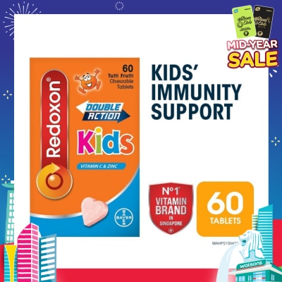 REDOXON Double Action Kids 6 Years+ Vitamin C & Zinc Chewable Tablet (For Immune Support) 60s