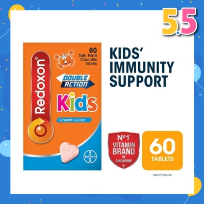 REDOXON Double Action Kids 6 Years+ Vitamin C & Zinc Chewable Tablet (For Immune Support) 60s