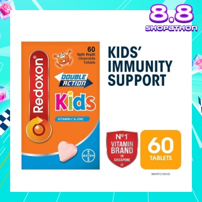 REDOXON Double Action Kids 6 Years+ Vitamin C & Zinc Chewable Tablet (For Immune Support) 60s