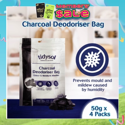 TIDYSOL - Tidysol Charcoal Deodoriser Bag (Odour and Moisture Absorber) 50g x 4s