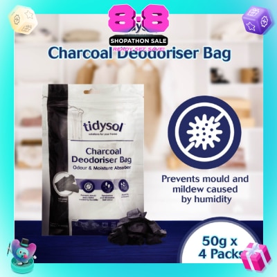 TIDYSOL - Charcoal Deodoriser Bag (Odour and Moisture Absorber) 50g x 4s