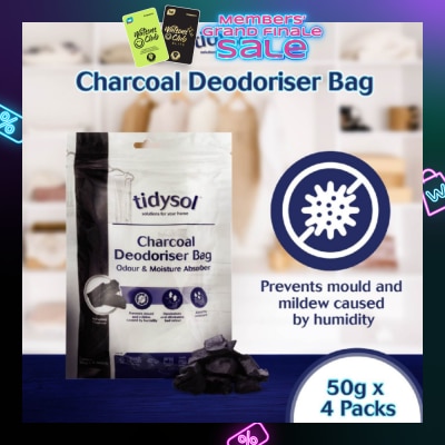 TIDYSOL Tidysol Charcoal Deodoriser Bag (Odour and Moisture Absorber) 50g x 4s