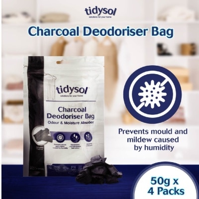 TIDYSOL Tidysol Charcoal Deodoriser Bag (Odour and Moisture Absorber) 50g x 4s