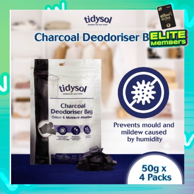 TIDYSOL Tidysol Charcoal Deodoriser Bag (Odour and Moisture Absorber) 50g x 4s