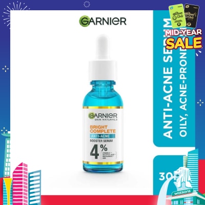 GARNIER Anti-Acne Serum (With 4% Vitamin C + Salicylic + Niacinamide + AHA To Fight Acne And Fade Dark Spots) 30ml