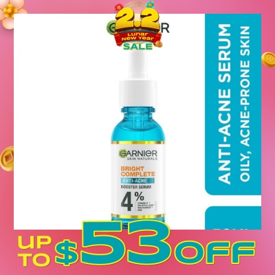GARNIER Anti-Acne Serum (With 4% Vitamin C + Salicylic + Niacinamide + AHA To Fight Acne And Fade Dark Spots) 30ml