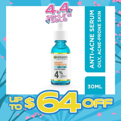 GARNIER - Anti-Acne Serum (With 4% Vitamin C + Salicylic + Niacinamide + AHA To Fight Acne And Fade Dark Spots) 30ml