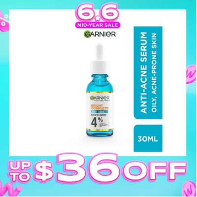 GARNIER - Anti-Acne Serum (With 4% Vitamin C + Salicylic + Niacinamide + AHA To Fight Acne And Fade Dark Spots) 30ml
