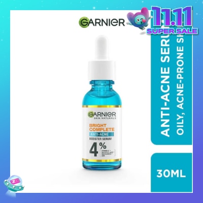 GARNIER Anti-Acne Serum (With 4% Vitamin C + Salicylic + Niacinamide + AHA To Fight Acne And Fade Dark Spots) 30ml